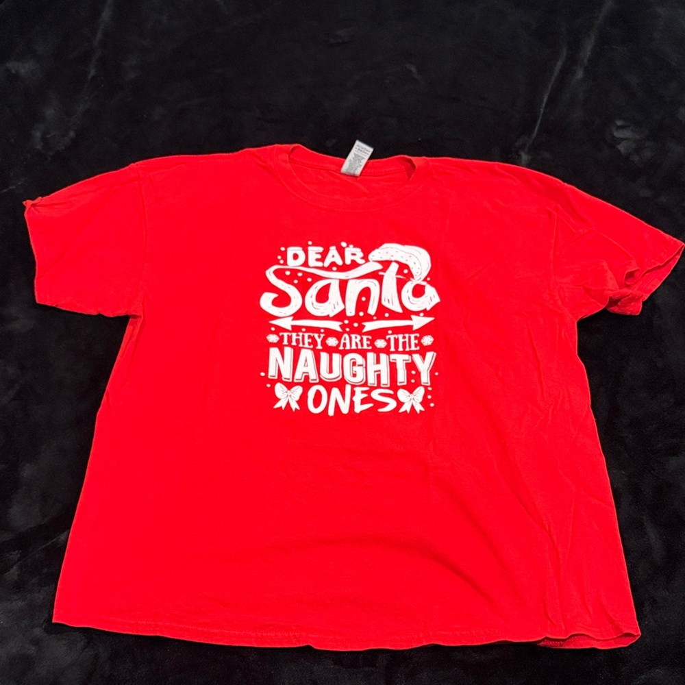 Red mens T-Shirt with Santa Print